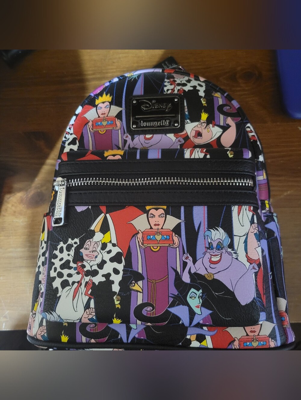 Loungefly Black Multi Disney Villains Aop Mini Backpack. Price Is Firm.